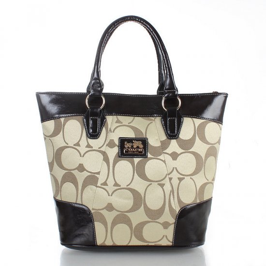 Coach Logo In Monogram Medium Apricot Totes FDT